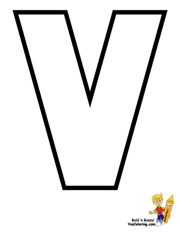 Буква v трафарет