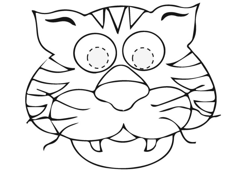 Раскраска маска животные