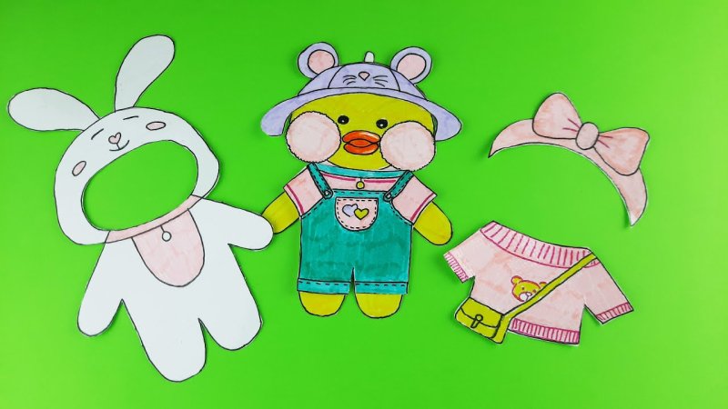 Одежда для бумажной уточки лалафанфан из бумаги