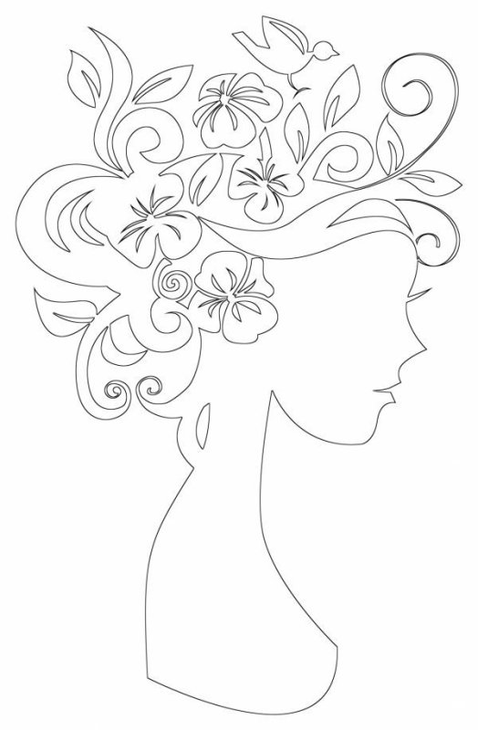 Контур женского лица