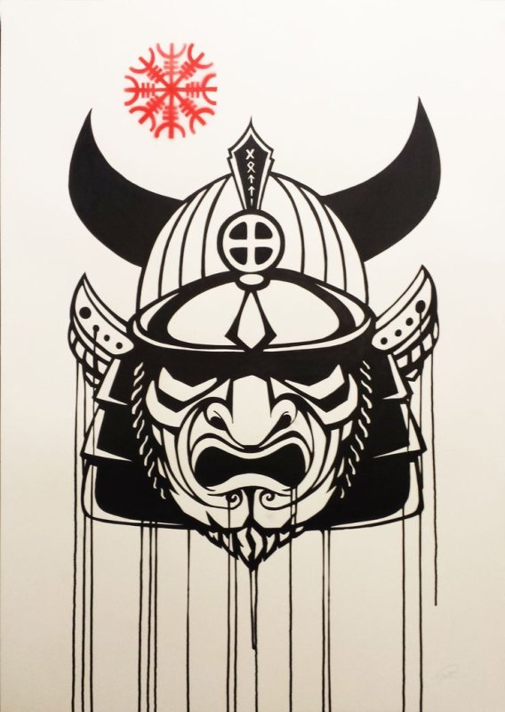 Трафарет Самурай