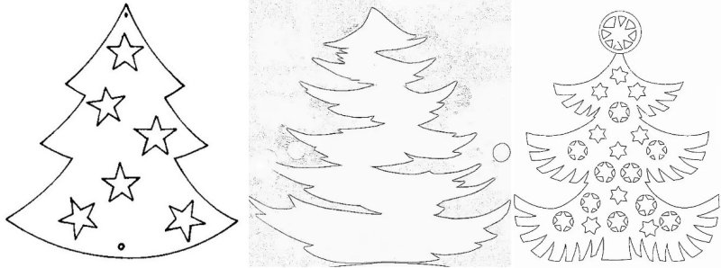 Трафареты на окна новогодние легкие