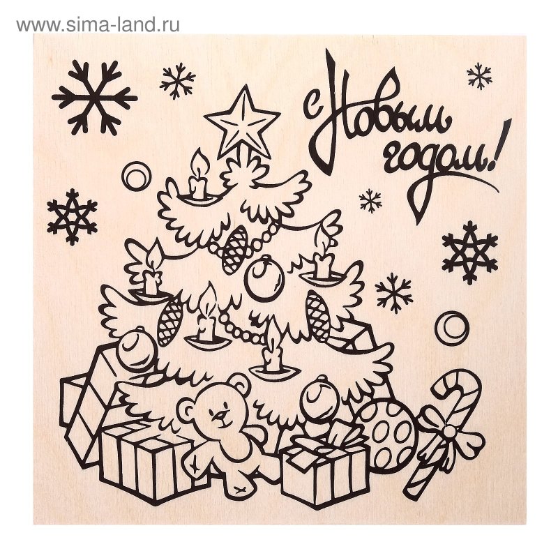 Выжигание по дереву новый год