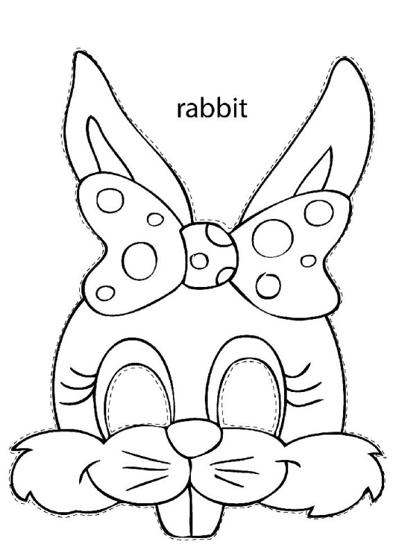 Новогодняя маска зайчика