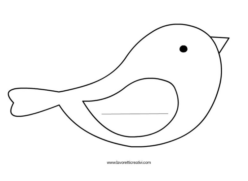 Шаблон птицы для аппликации