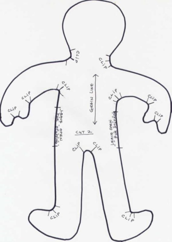Трафарет куклы для шитья