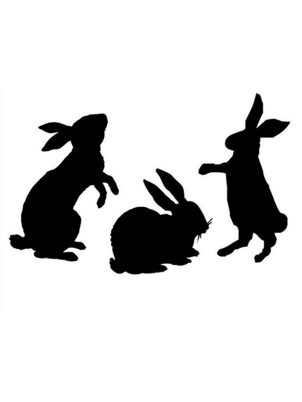 Силуэт кролика для трафарета