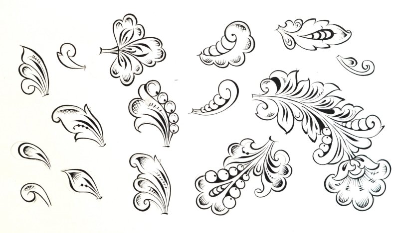 Хохломская роспись Кудрина орнамент