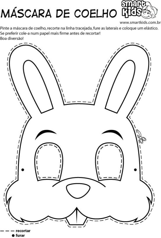 Маска зайца раскраска