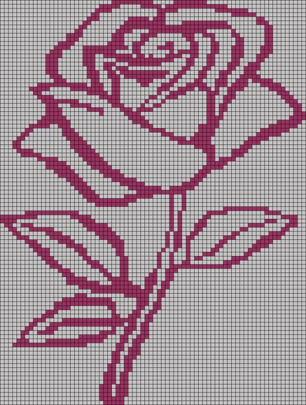Вышивка крестом розы