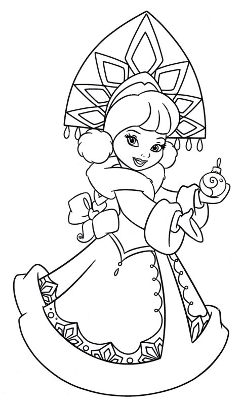 Картинки Снегурочки раскраска