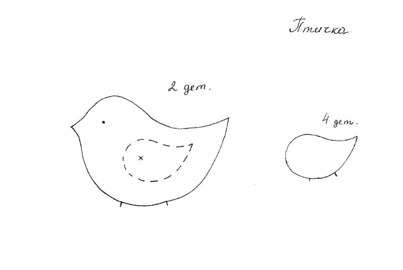 Птичка из фетра шаблон