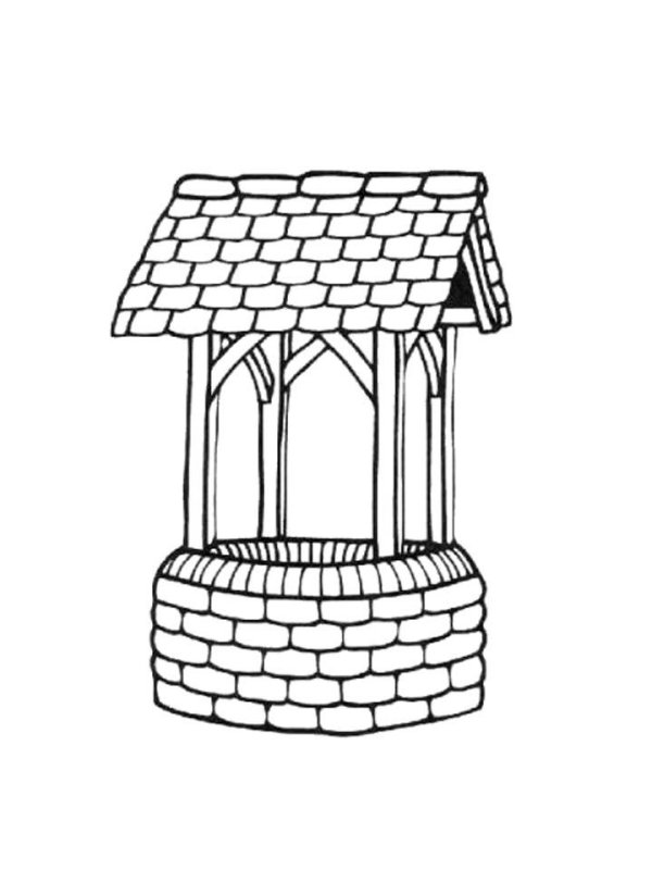Колодец раскраска для детей