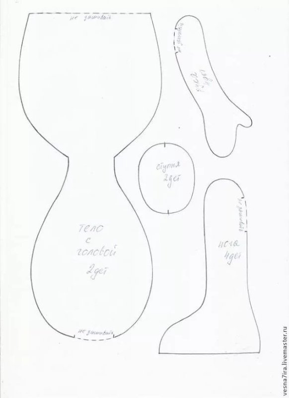 Кукла большеножка выкройка МК