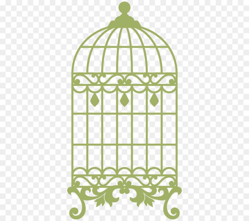 Трафарет птица в клетке