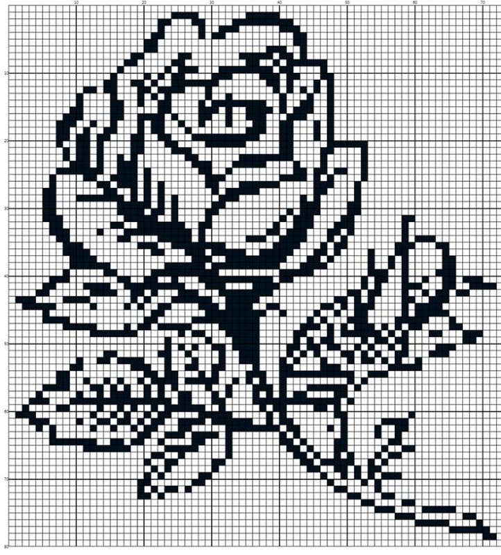 Вышивка монохром цветы