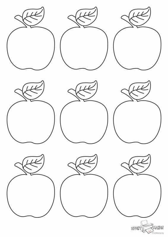 Трафарет яблока для вырезания