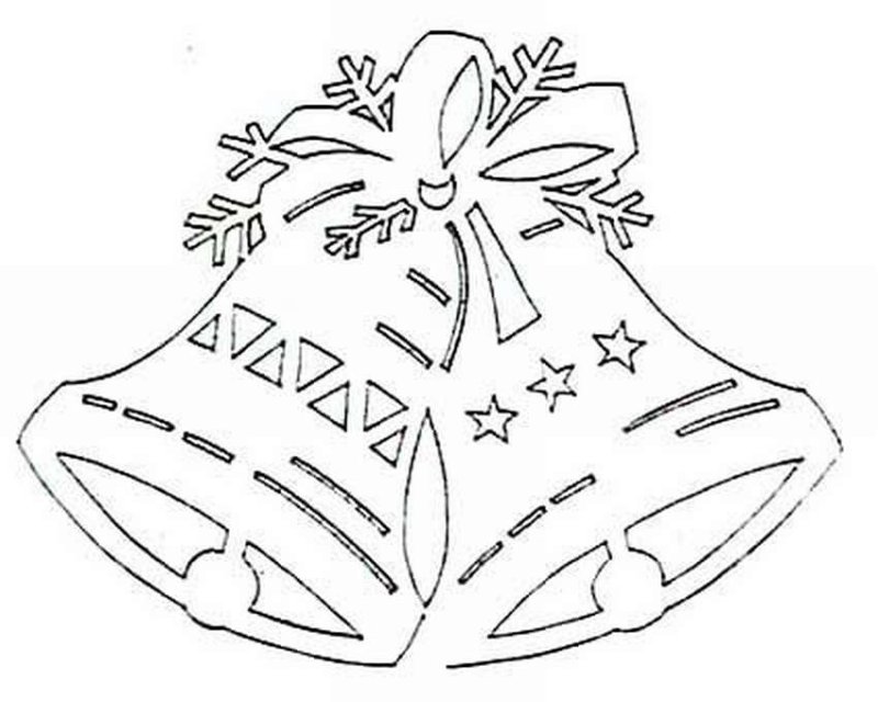 Трафареты колокольчики на новый год для вырезания на окно