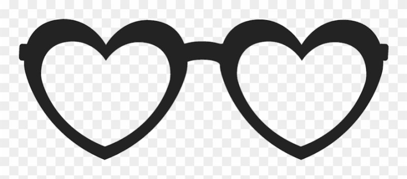Очки сердечки шаблон