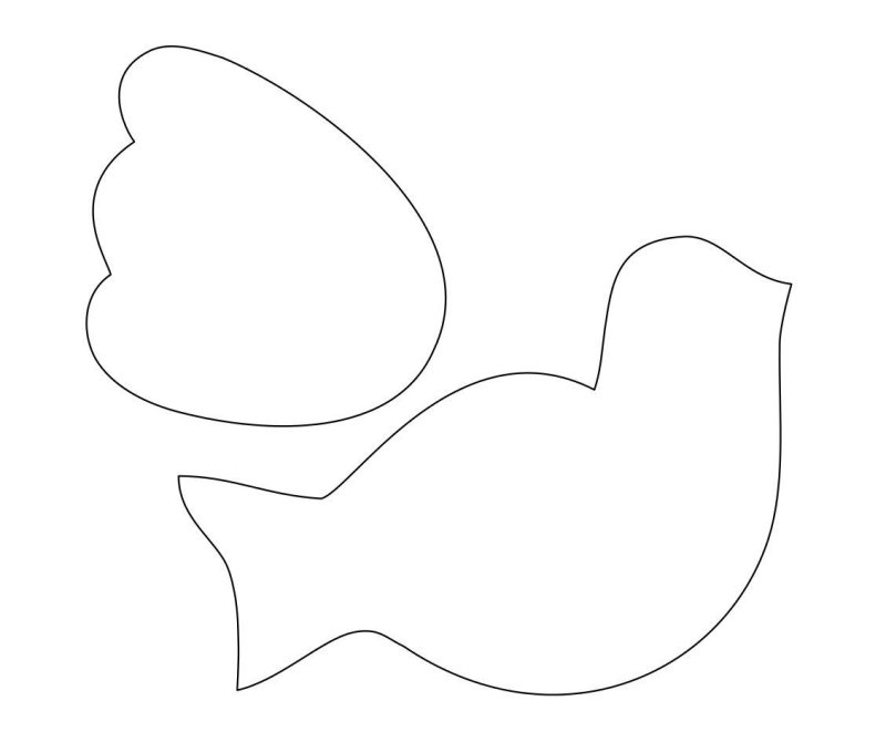 Шаблон птички для аппликации