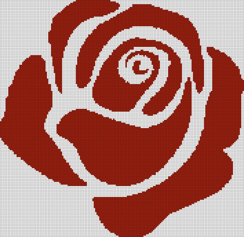 Роза трафарет для рисования