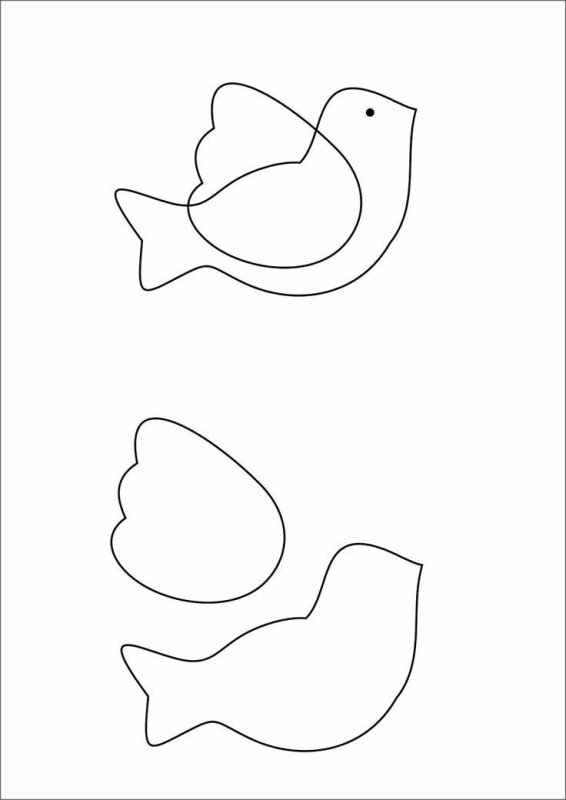 Трафарет птицы для аппликации
