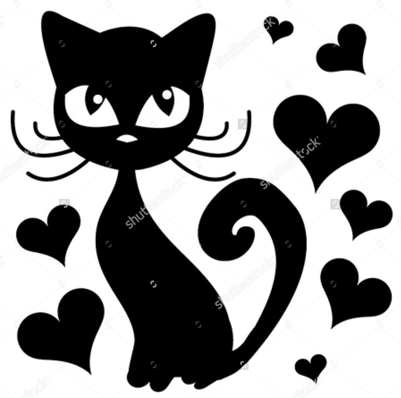 Силуэты кошек на стену