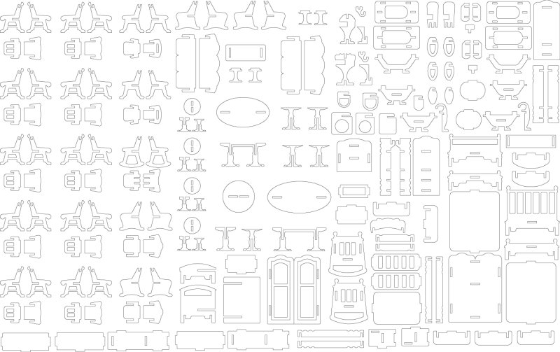 Мебель для кукольного домика из фанеры чертежи