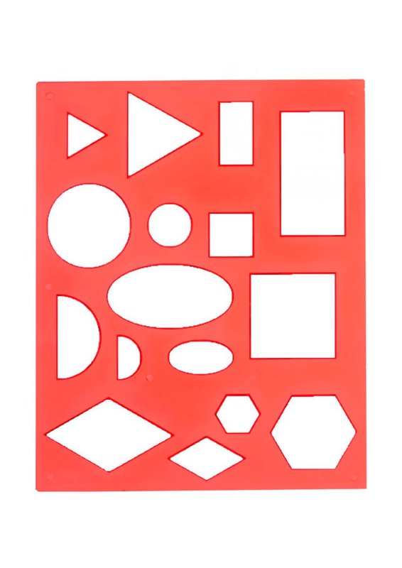 Трафаретная линейка с геометрическими фигурами