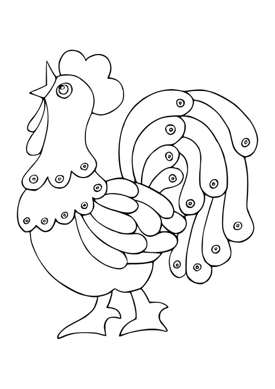 Дымковская игрушка петушок раскраска