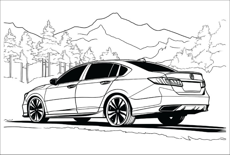 Раскраски машины Хонда Аккорд