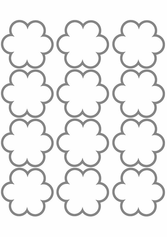 Шаблон цветка для вырезания из бумаги