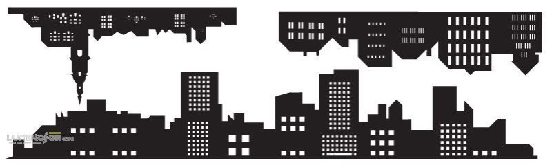 Силуэты домов города