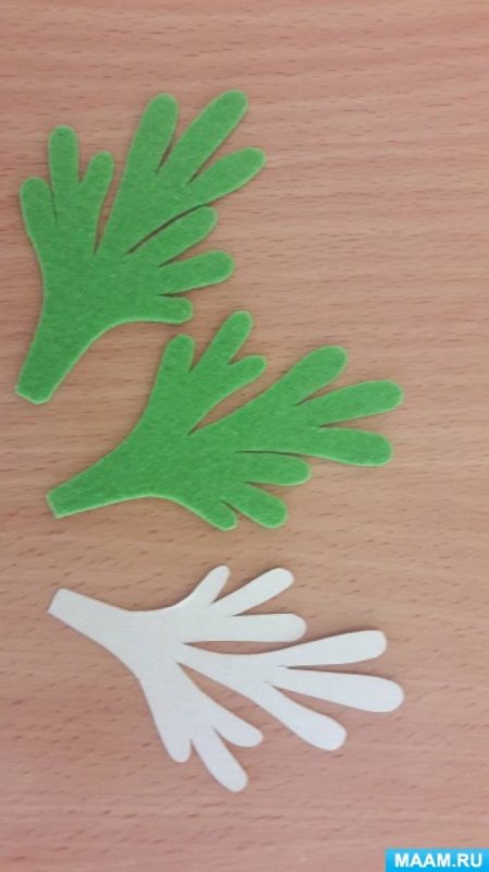 Листики моркови из фетра