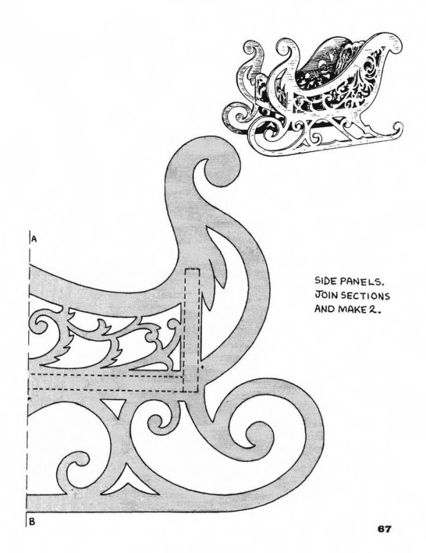 Чертеж саней Деда Мороза из картона