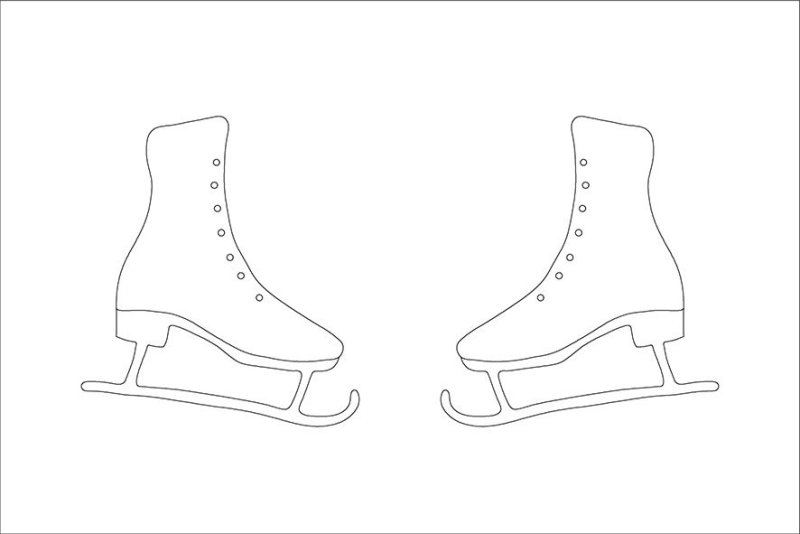 Коньки трафарет для вырезания