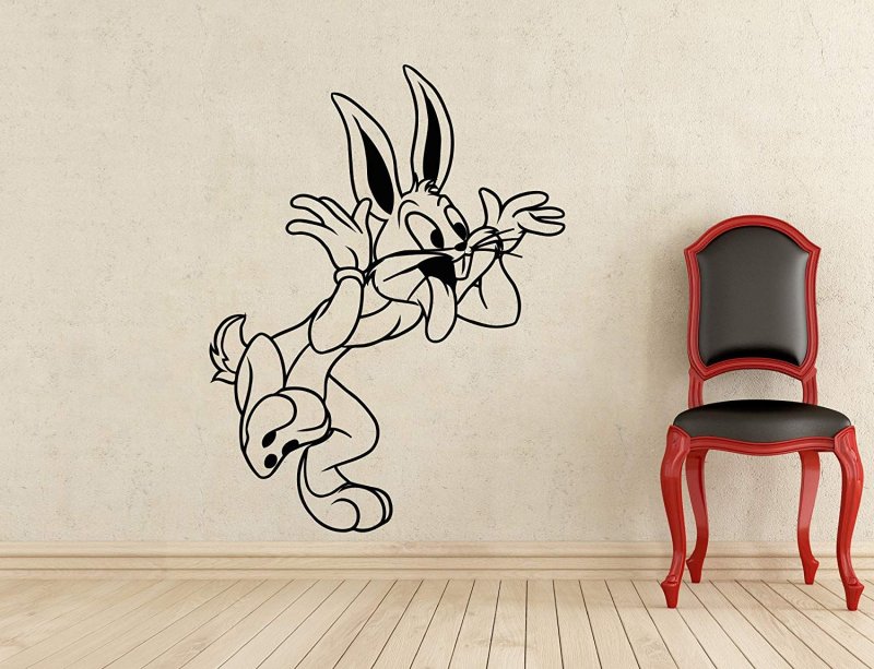 Интерьерная наклейка мультяшный заяц 120*150