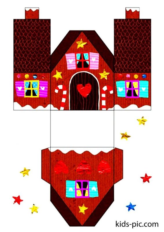 Развертка новогоднего домика