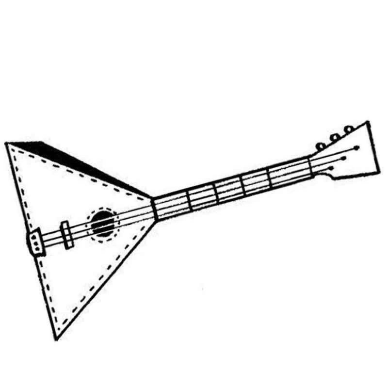 Раскраска балалайка музыкальный инструмент