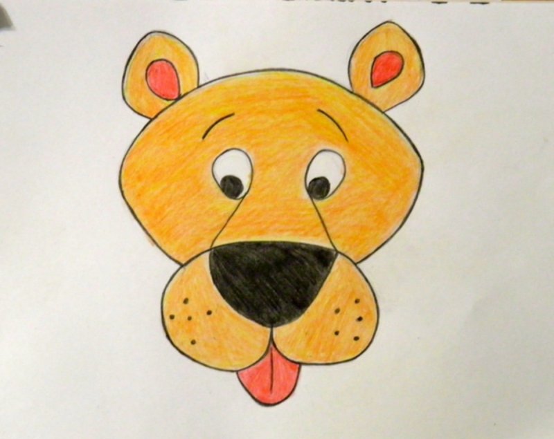 Морда Льва для аппликации из листьев