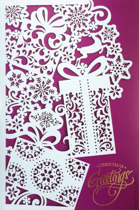 Новогодняя открытка с вытынанкой