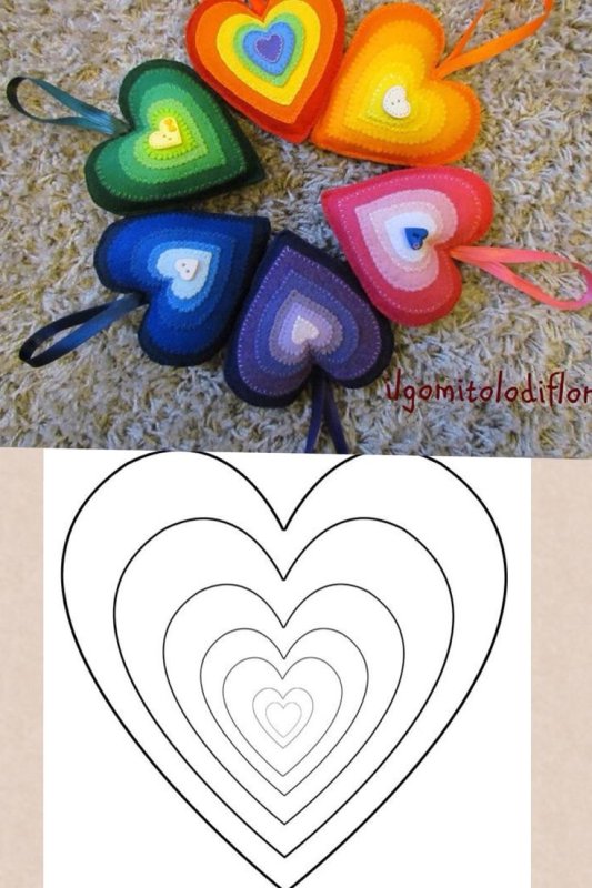 Выкройка сердечка из фетра