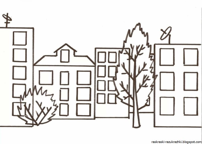 Раскраска мой город для детей