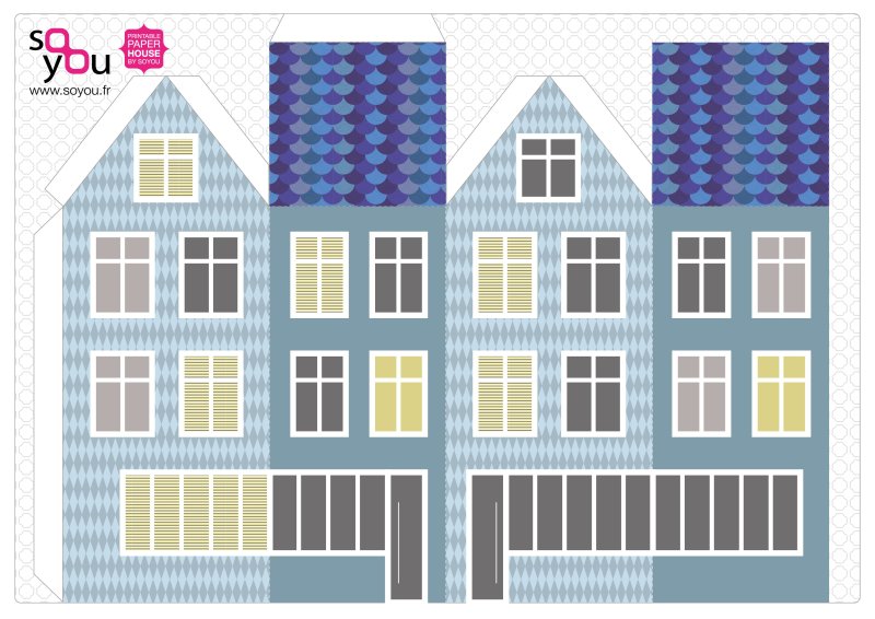 Развертка бумажного домика