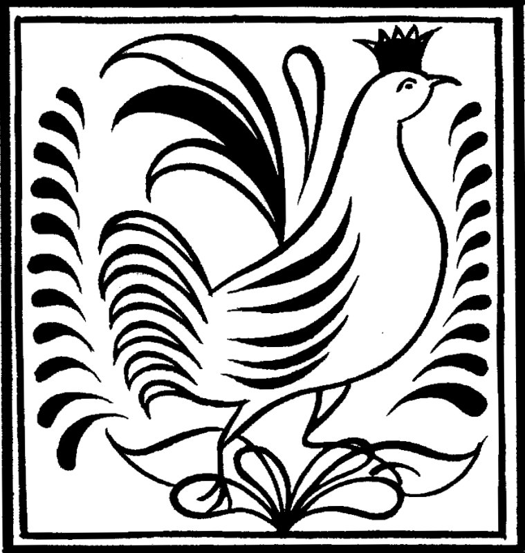 Петух Городецкой росписи