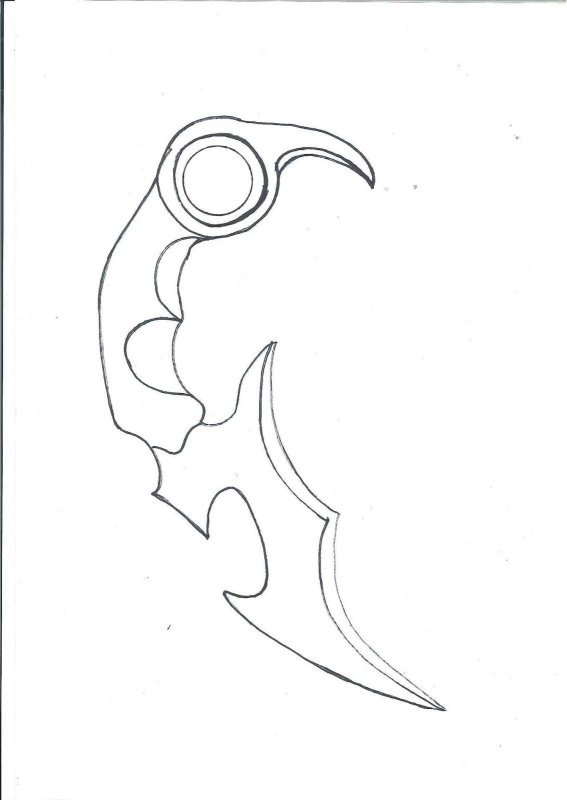 Нож керамбит чертеж стэндофф 2