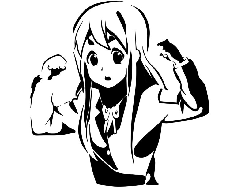 Трафарет аниме девушки