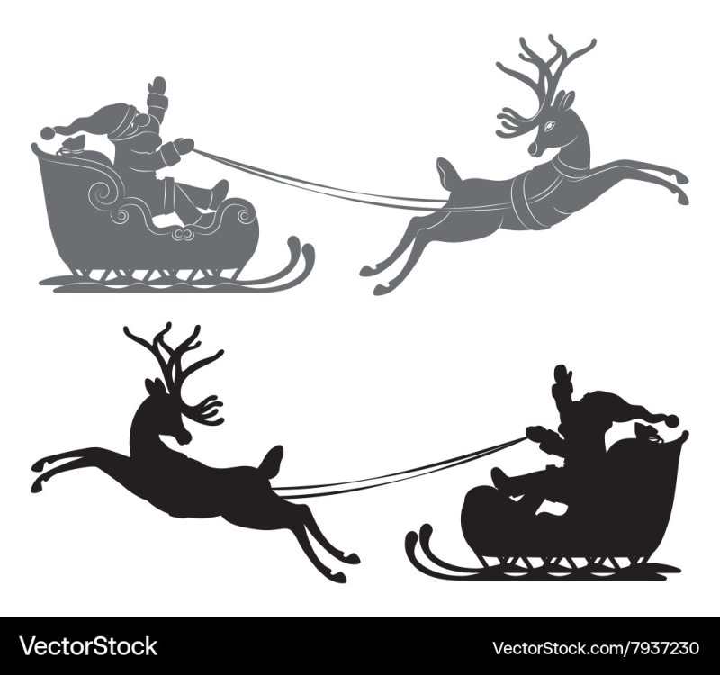Олени в упряжке Санта Клауса