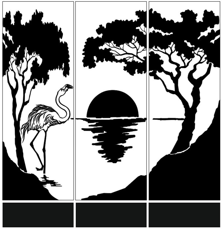 Трафареты природы для стен