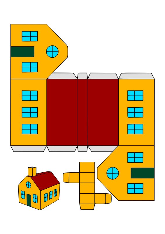 Развертка домика для ребенка